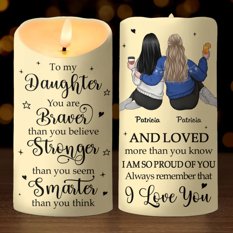 Forever Grateful, Forever Loving You, Mom - Family Personalized Custom LED Candle - Gift For Mom, Daughter