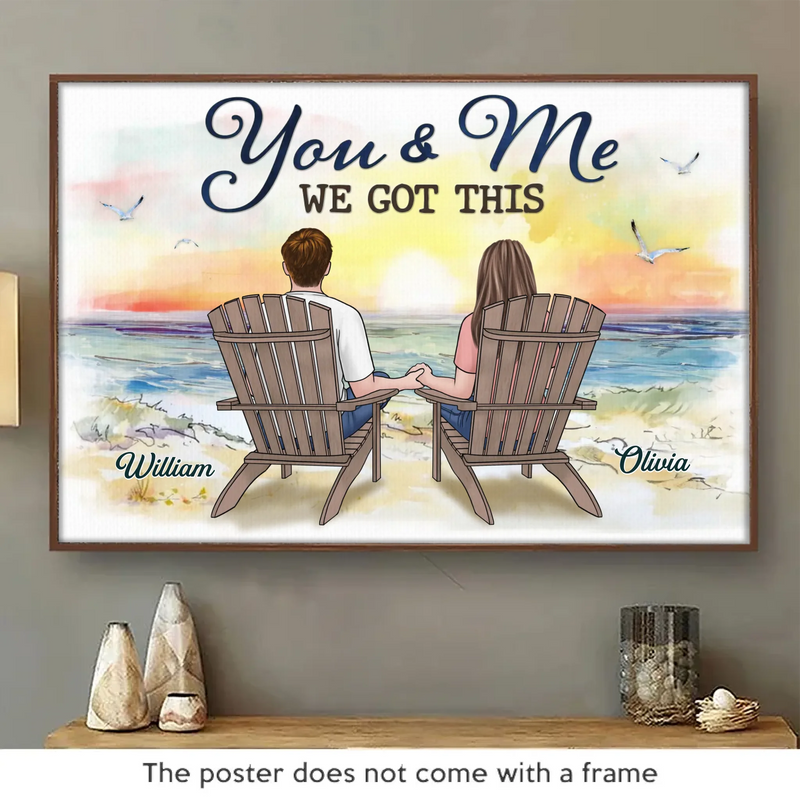 Custom Name Couple Beach Decor - Personalized Poster