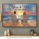 Custom Name Beach Couple Love Gifts - Personalized Poster