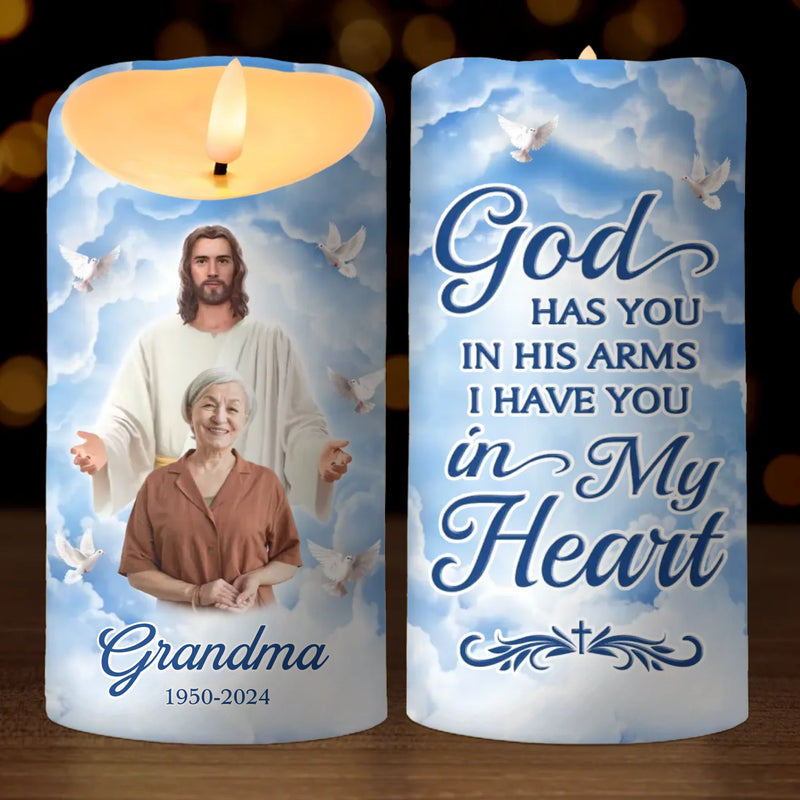 Custom Photo Grandma Memorial Tribute - Personalized LED Candle