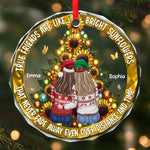 Custom Name Sunflower Friendship Gifts - Personalized Glass Ornament