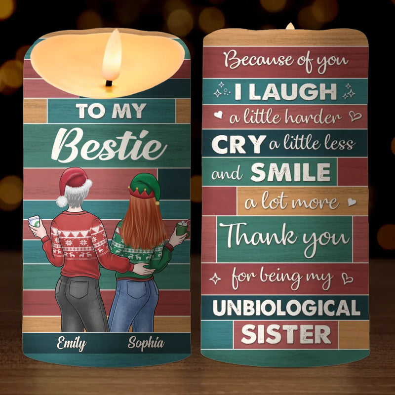 Custom Name Christmas Gifts for Bestie - Personalized LED Candle