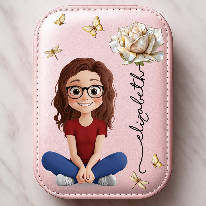 Custom Jewelry Box LED Makeup - Personalized Birthday Gifts For Besties, Sisters, BFF, Family, Yourself - Shining Bright In My Own Way