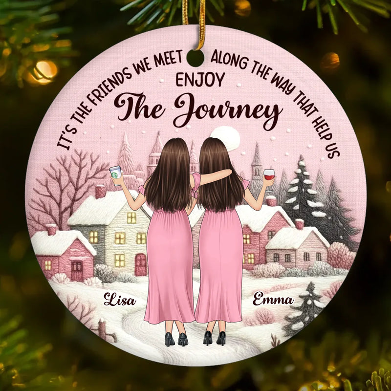 Custom Name Christmas Friendship Gifts - Personalized Ceramic Ornament