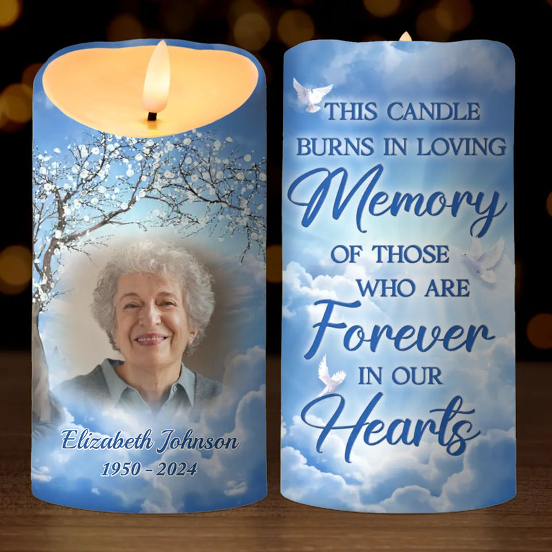 Custom Photo This Light Is For Those We Remember - Memorial Personalized Custom LED Candle - Sympathy Gift, Christmas Gift For Family Members