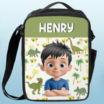 Custom Name Dinosaur Gifts for Kids - Personalized Lunch Bag