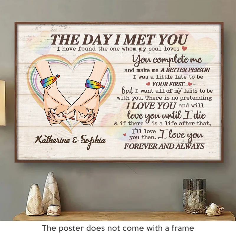 The Day I Met You I Have Found The One Whom My Soul Loves - Couple Personalized Custom Horizontal Poster - Gift For Husband Wife, Anniversary, LGBTQ+