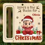 Custom Name Christmas Cash Gift for Kids - Personalized Ornament