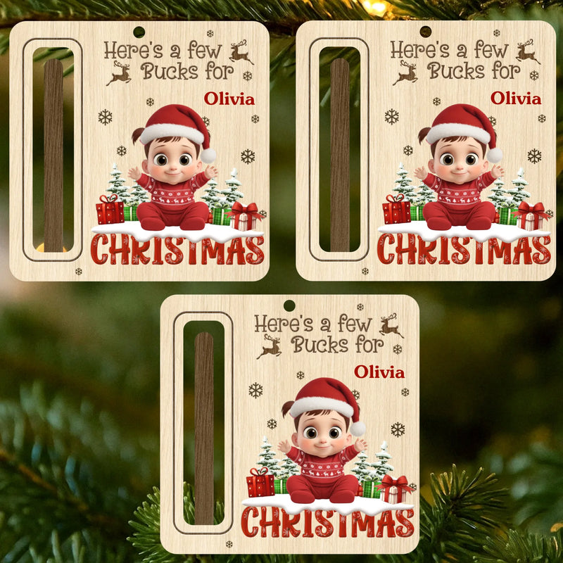 Custom Name Christmas Cash Gift for Kids - Personalized Ornament
