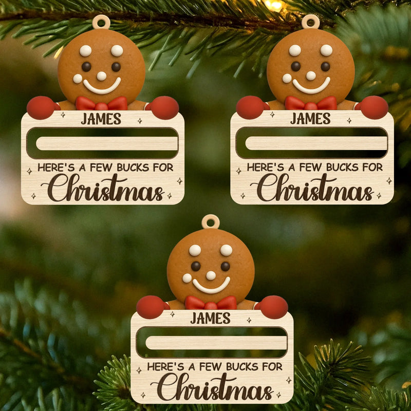 Custom Name Reindeer Christmas Money Gift - Personalized Ornament