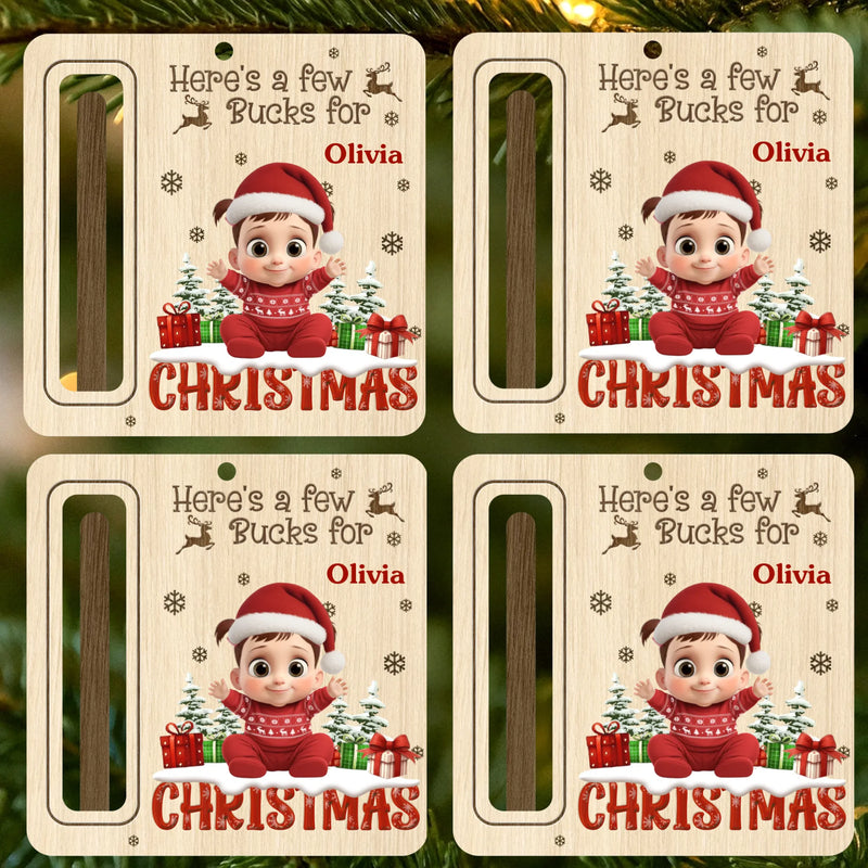 Custom Name Christmas Cash Gift for Kids - Personalized Ornament