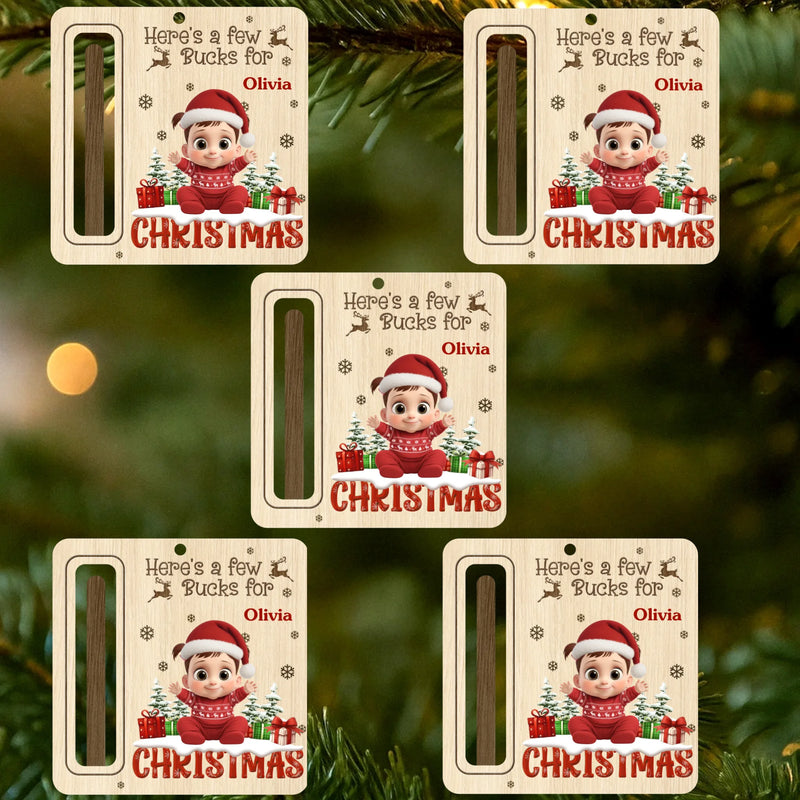 Custom Name Christmas Cash Gift for Kids - Personalized Ornament