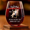 Raising Tiny Humans, One Sip At A Time - Family Personalized Custom Wine Glass - Mother's Day, Gift For Mom, Grandma