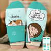 Custom Crew Socks - Personalized Birthday Gifts For Dog Lovers, Dog Dad And Mom - I Can't Get Up Right Now