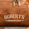 Custom Engraved Leather Toiletry Bag - Personalized  Christmas Birthday Gifts For Dad, Brother, Son, Husband, Groomsman, Best Friends - The Ultimate Man Kit