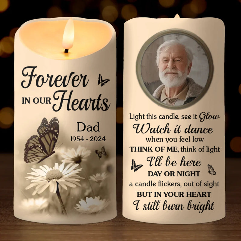 Custom Photo Memorial Dad Gifts - Personalized LED Candle
