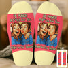 Custom Photo Funny Caricature Crew Socks - Personalized Best Friend Birthday Gifts For Women, Besties, Sisters, BFF - Partners In Crime Always