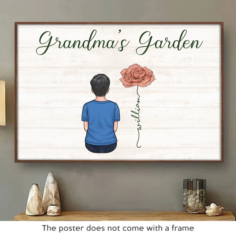 Custom Name Grandma's Garden Family Decor - Personalized Poster