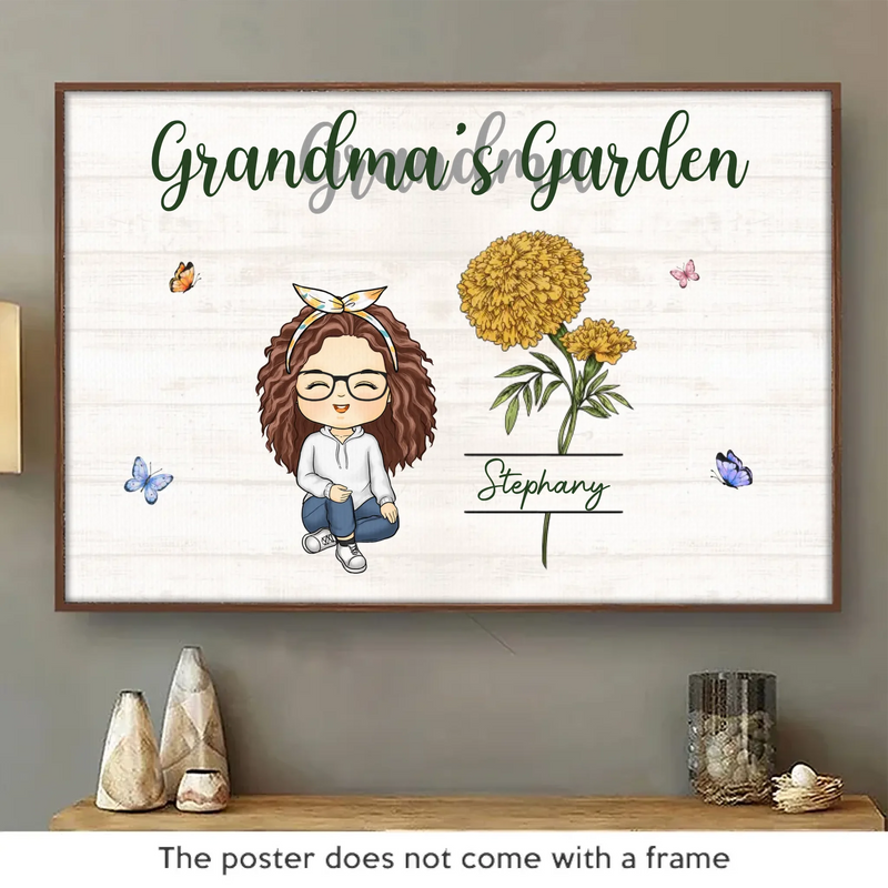 Custom Name Grandma's Garden Gifts - Personalized Poster