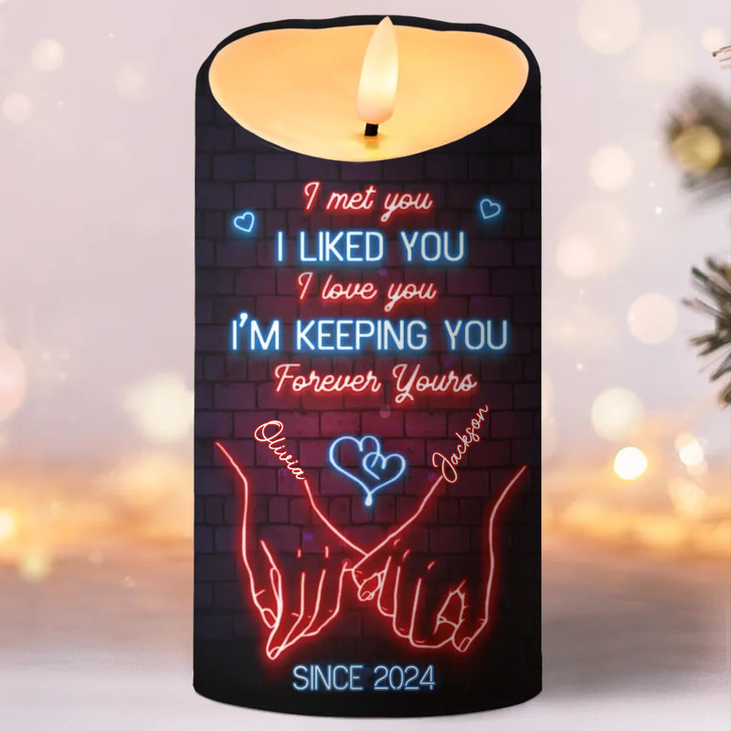 Custom Name Forever Love Gifts for Couples - Personalized LED Candle