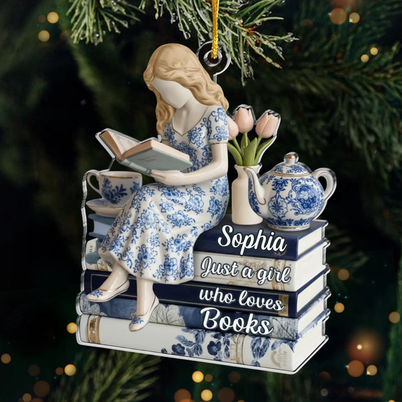 Custom Acrylic Ornament - Personalized Christmas Bookish Gifts For Book Lovers, Bookworms, Readers - Books Are My Love Language