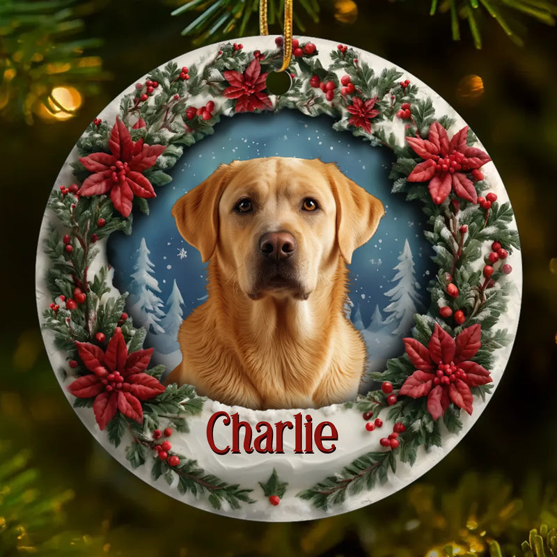 Custom Photo Ceramic Ornament - Personalized Pet Memorial Sympathy Gifts For Dogs, Cats - Forever Loved Never Forgotten