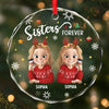Custom Circle Glass Ornament - Personalized Christmas Best Friend Birthday Gifts For Women, Besties, Sisters, BFF - Friendship Is The Gift That Lasts