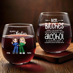 Custom Name Sister Bestie Gifts - Personalized Wine Glass