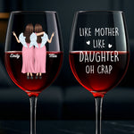 Custom Name Mother Daughter Gifts - Personalized Thin Wine Glass