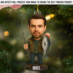 Custom Photo Fishing Christmas Gifts for Men - Personalized Ornament