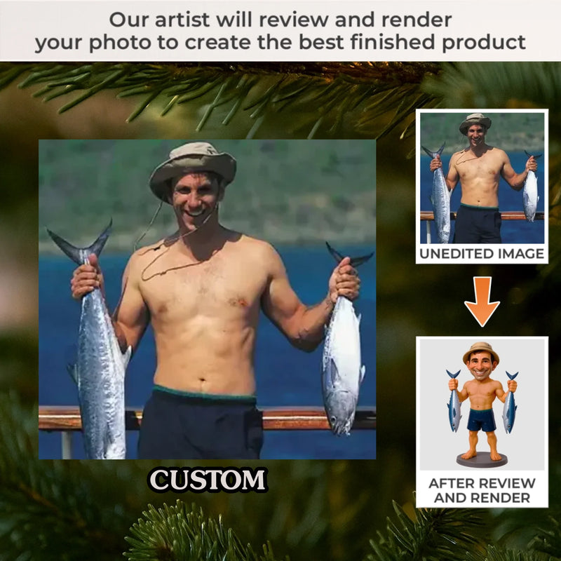 Custom Photo Acrylic Ornament - Personalized Christmas Birthday Fishing Gifts For Fisherman - Fish Whisperer
