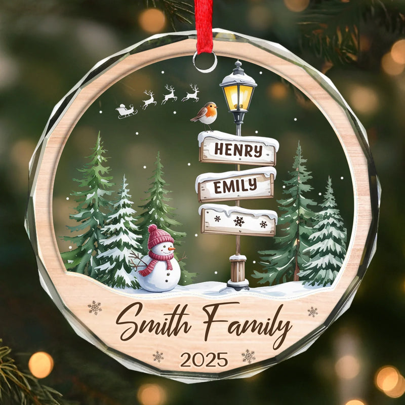 Custom Circle Glass Ornament - Personalized Christmas Birthday Gifts For Mom, Dad, Brother, Sister, Kids - Home In Our Hearts