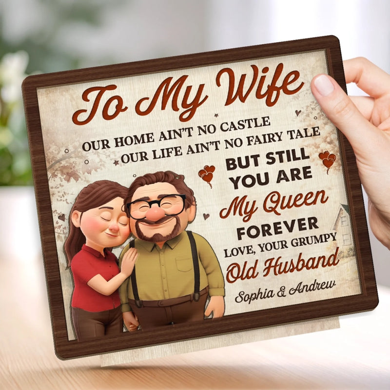 Custom 2-Layered Wooden Plaque - Personalized Anniversary Wedding Gifts For Husband And Wife, Him And Her - Together We Feel Complete