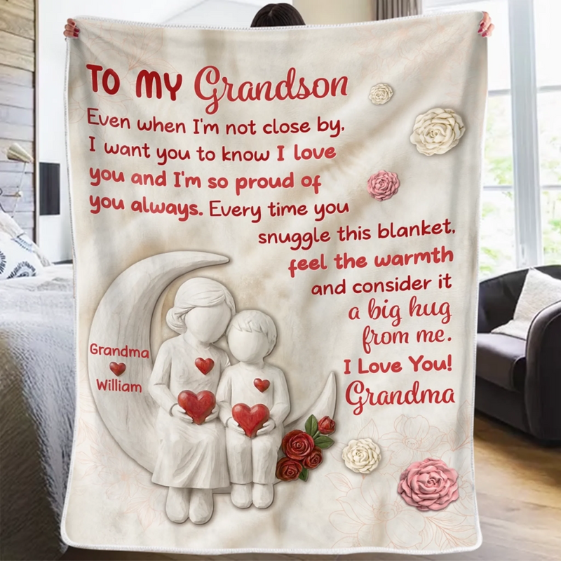 Custom Blanket - Personalized Birthday Gifts For Grandma, Grandson - A Bond That Time Can’t Break