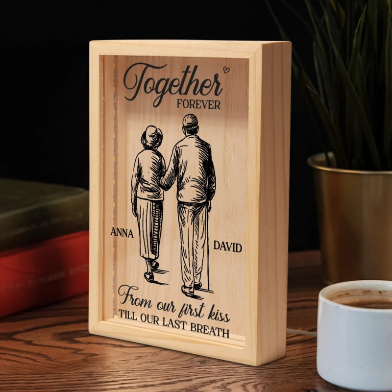 Custom Frame Light Box - Personalized Anniversary Wedding Gifts For Husband And Wife, Him And Her - Our Love Lights The Way