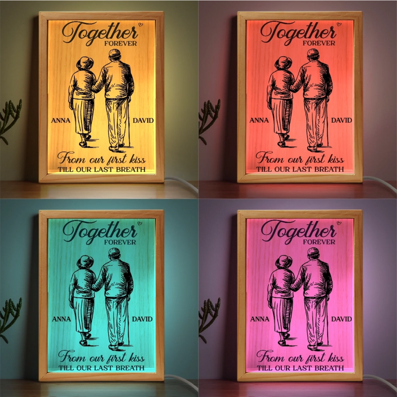 Custom Frame Light Box - Personalized Anniversary Wedding Gifts For Husband And Wife, Him And Her - Our Love Lights The Way
