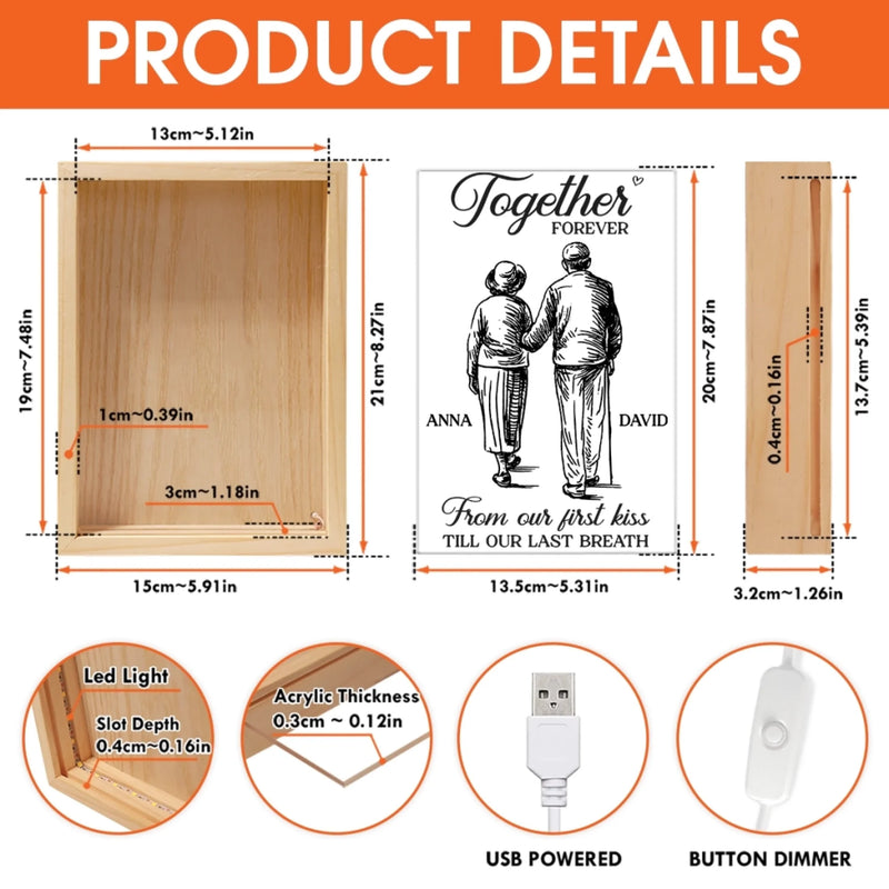Custom Frame Light Box - Personalized Anniversary Wedding Gifts For Husband And Wife, Him And Her - Our Love Lights The Way