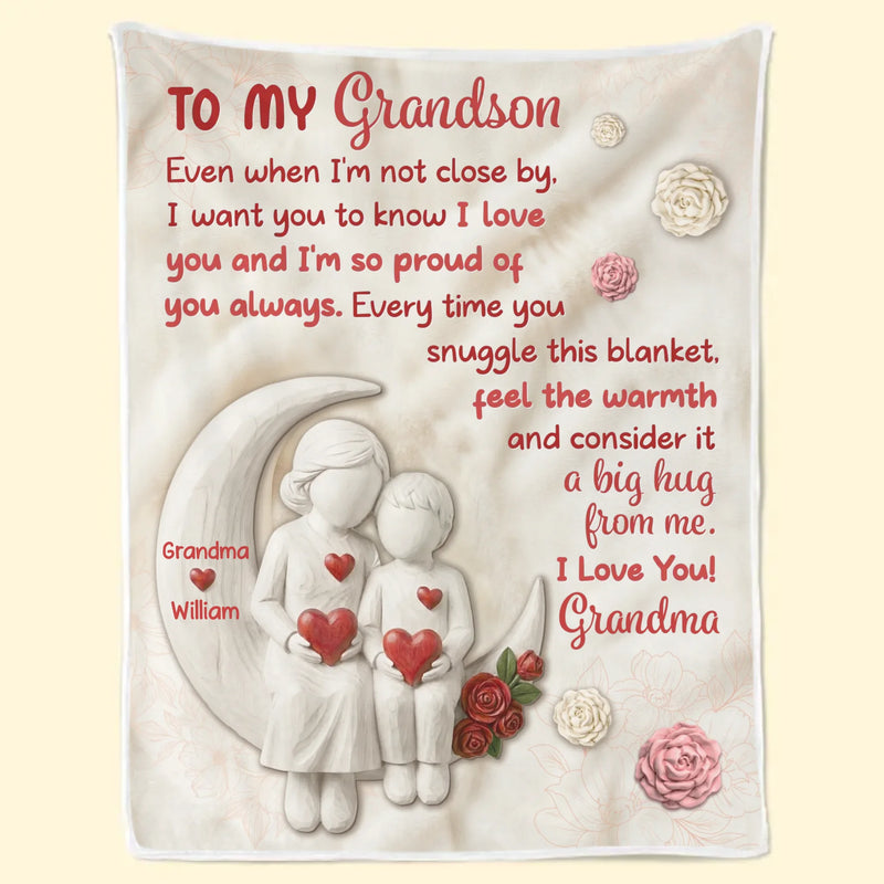 Custom Blanket - Personalized Birthday Gifts For Grandma, Grandson - A Bond That Time Can’t Break