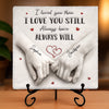 Custom Square Shaped Stone With Stand - Personalized Anniversary Wedding Gifts For Husband And Wife, Him And Her - You Make My World Calm