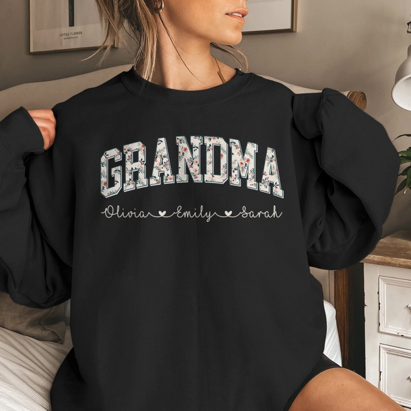 Custom Unisex Sweatshirt, Hoodie With Design On Sleeve - Personalized Birthday Gifts For Mom, Grandma - Loved In Every Season Of Life