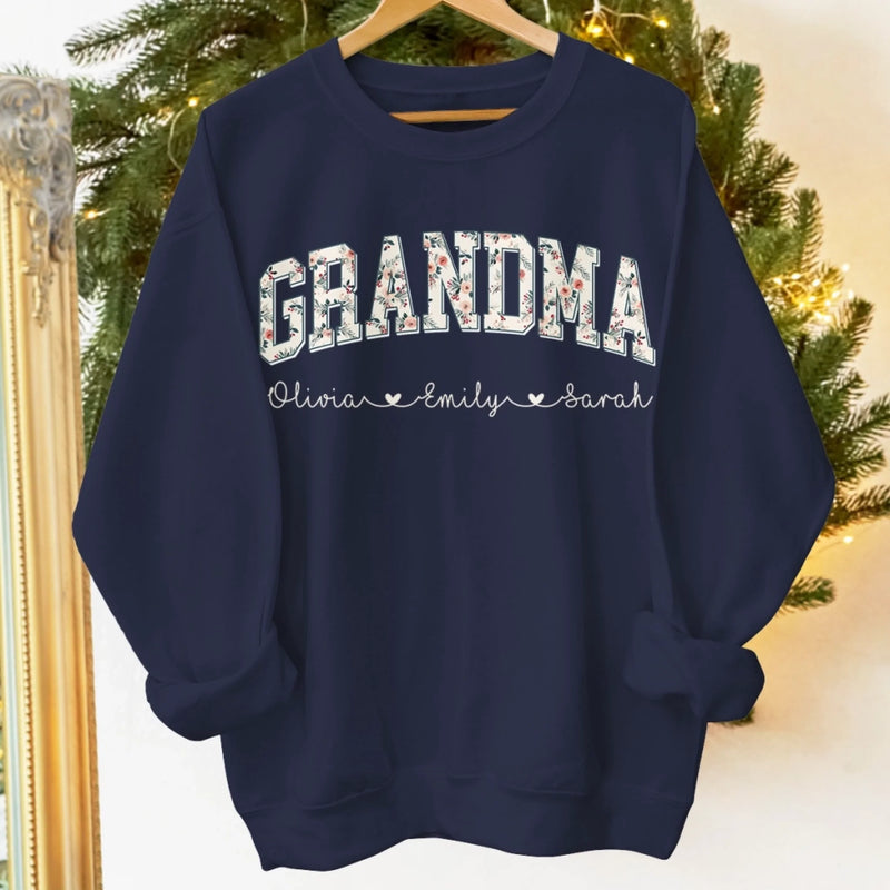Custom Unisex Sweatshirt, Hoodie With Design On Sleeve - Personalized Birthday Gifts For Mom, Grandma - Loved In Every Season Of Life