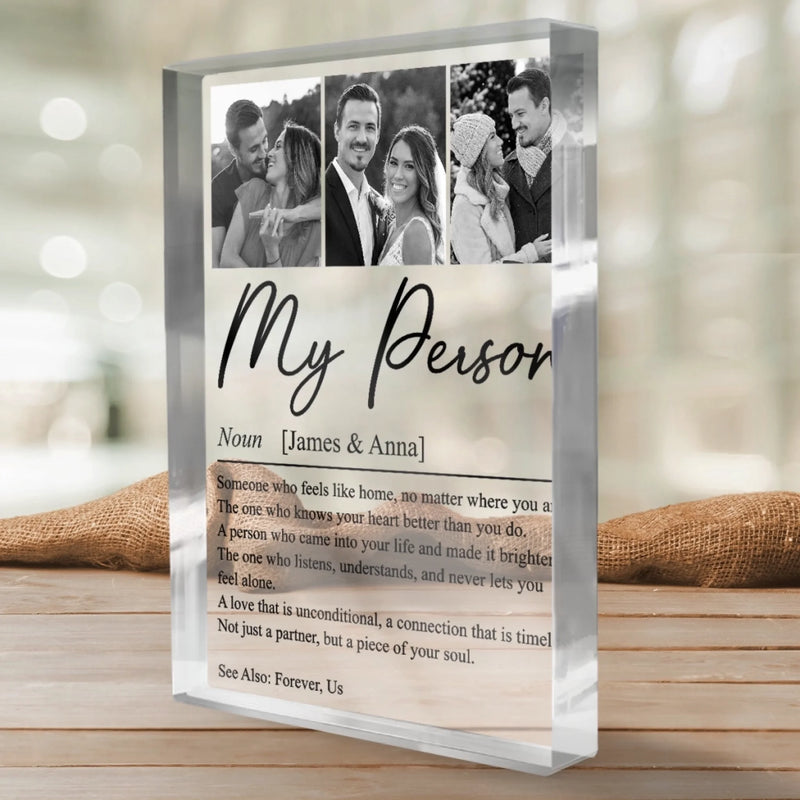Custom Photo Rectangle Shaped Acrylic Plaque - Personalized Anniversary Wedding Gifts For Husband And Wife, Him And Her - Choosing You Comes Naturally