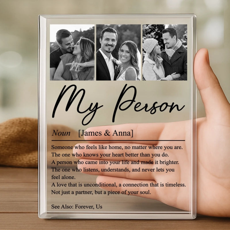 Custom Photo Rectangle Shaped Acrylic Plaque - Personalized Anniversary Wedding Gifts For Husband And Wife, Him And Her - Choosing You Comes Naturally