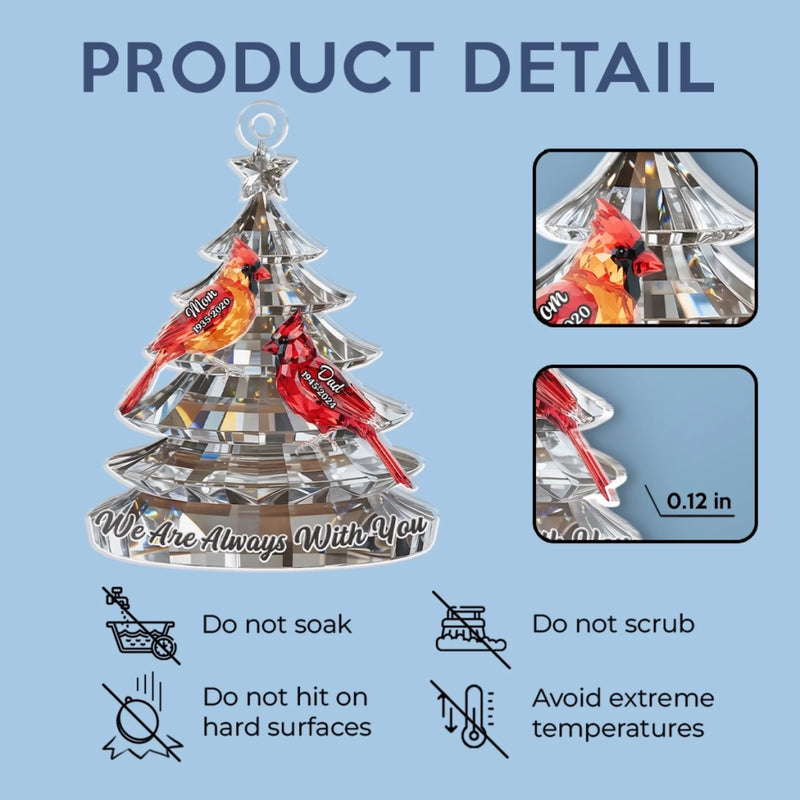 Custom Cardinal Acrylic Car Ornament - Personalized Memorial Sympathy Gifts For Loss Of Mom, Dad - Your Spirit Walks Beside Me