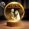Custom Photo Crystal Globe Lamp - Personalized Anniversary Wedding Gifts For Husband And Wife, Him And Her - With You Feels Right