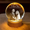 Custom Photo Crystal Globe Lamp - Personalized Anniversary Wedding Gifts For Husband And Wife, Him And Her - With You Feels Right