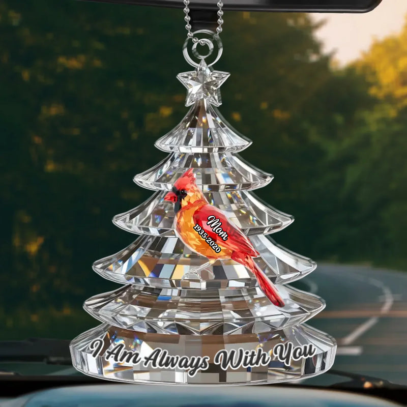 Custom Cardinal Acrylic Car Ornament - Personalized Memorial Sympathy Gifts For Loss Of Mom, Dad - Your Spirit Walks Beside Me