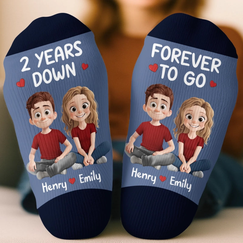 Custom Crew Socks - Personalized Anniversary Wedding Gifts For Husband And Wife, Him And Her - Love Lives In Our Moments