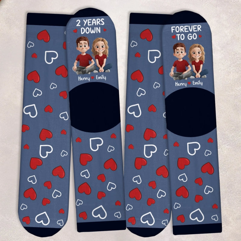 Custom Crew Socks - Personalized Anniversary Wedding Gifts For Husband And Wife, Him And Her - Love Lives In Our Moments