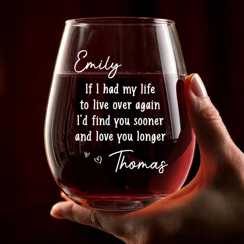 Custom Wine Glass - Personalized Anniversary Wedding Gifts For Husband And Wife, Him And Her - Another Year Same Love